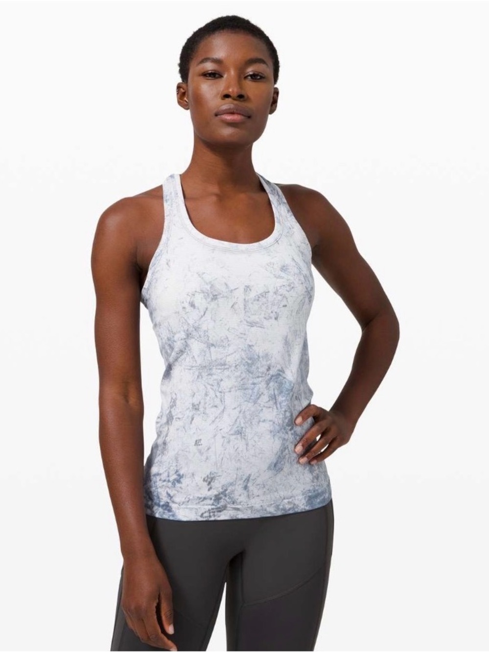 Lululemon Swiftly Tech Racerback 2.0 Tank Top Size 4 Gray Blue Black
